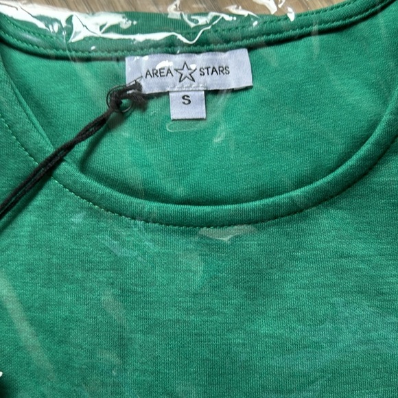 Green Puffer Woven Sleeve Mini Dress NWT Size Small - Picture 4 of 5